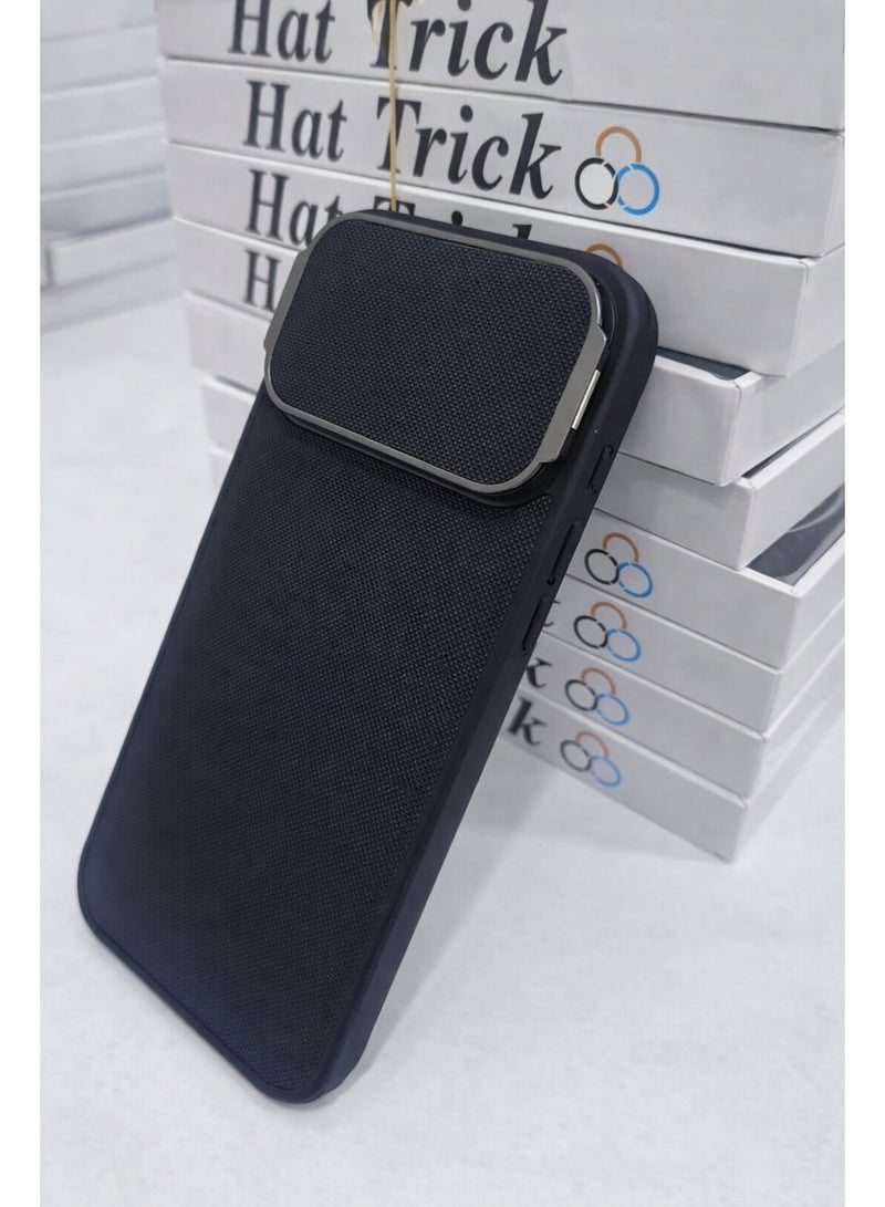 جراب iPhone 17 Pro Max مع غطاء كاميرا قابل للطي - أسود أوبسيديان، ملمس غير لامع، غطاء واقٍ رفيع مقاوم للصدمات مع حماية للعدسة - Image 4